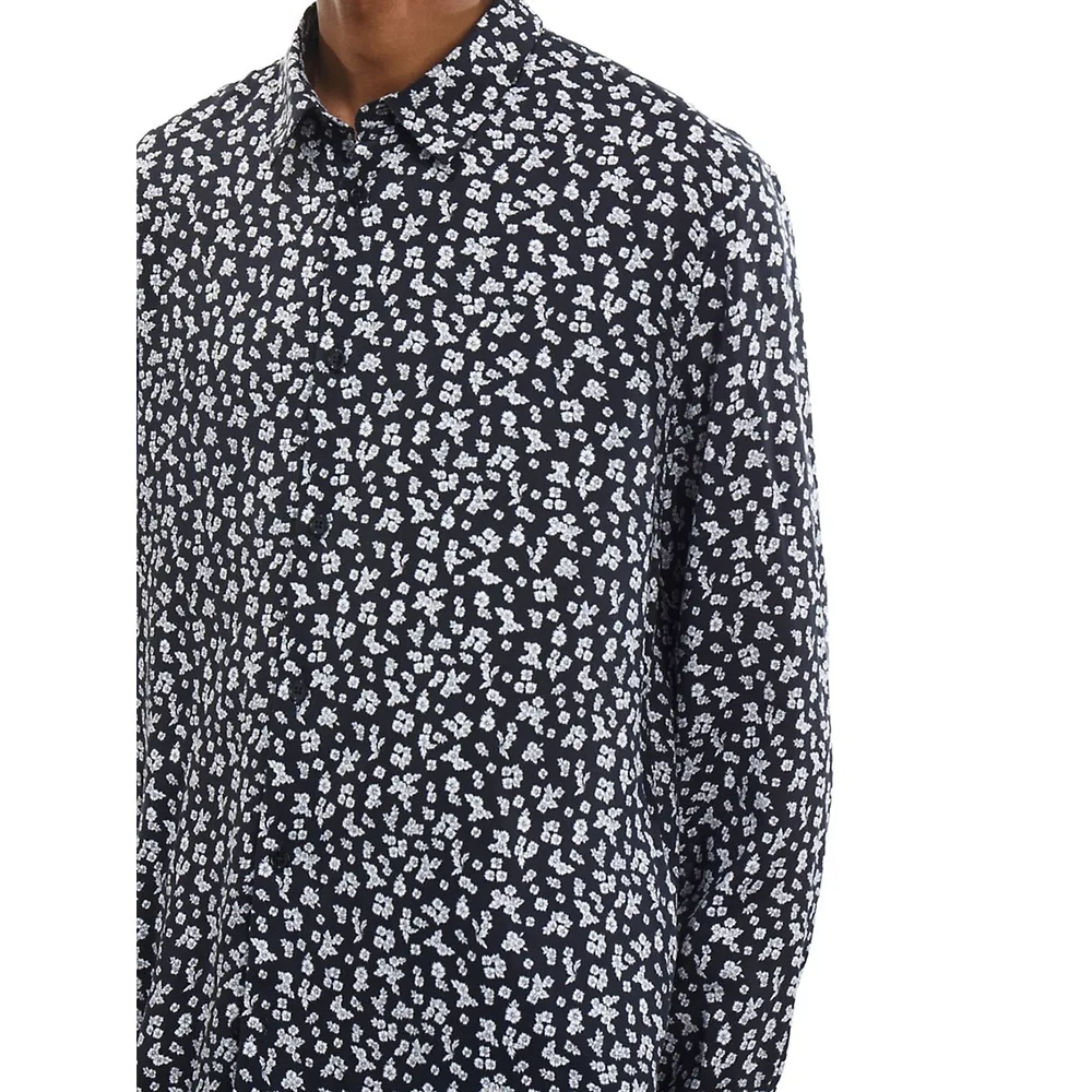 Slim-Straight Floral Shirt