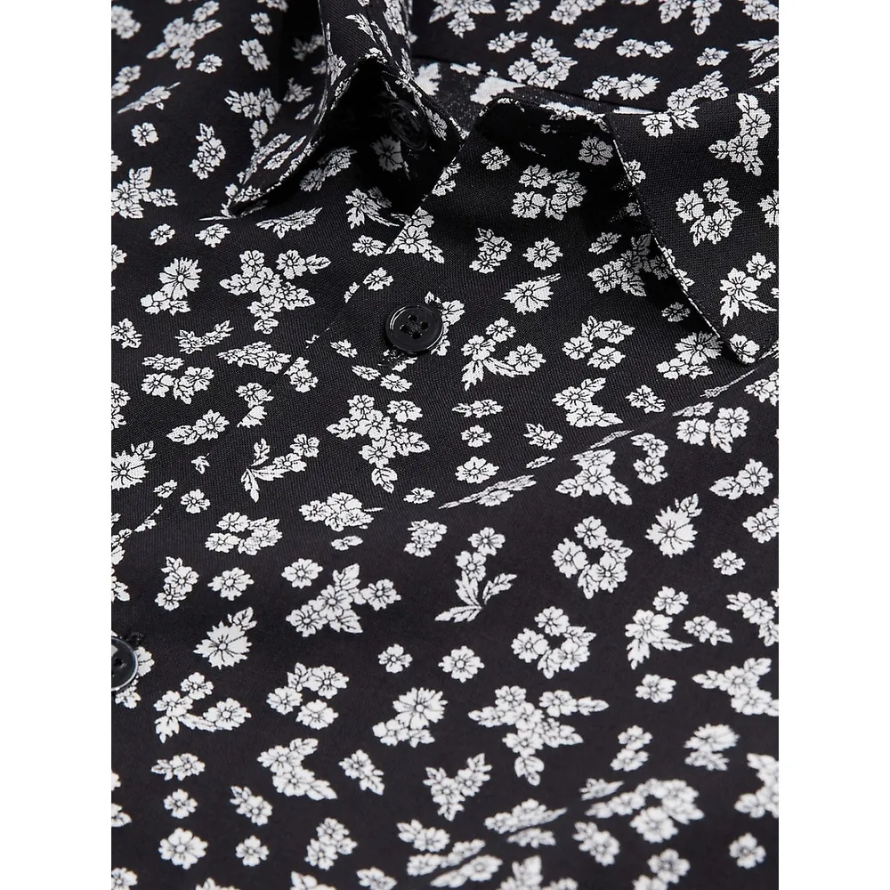 Slim-Straight Floral Shirt