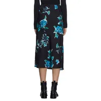 Floral-Print Midi Skirt