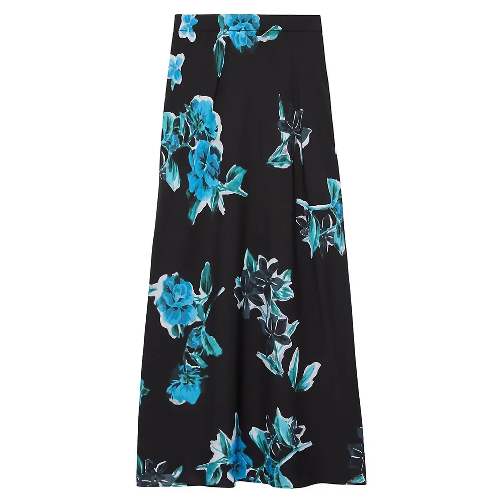 Floral-Print Midi Skirt