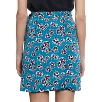 Floral-Print Wrap Mini Skirt