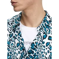 Leopard-Print Short-Sleeve Shirt