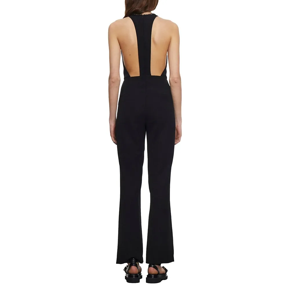 T-Back Sleeveless Crepe Jumpsuit