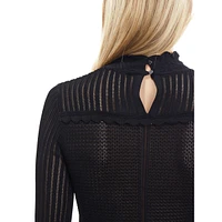 Openwork Mesh Cropped Sweater