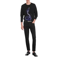 Wool-Blend Cobra Jacquard Sweater