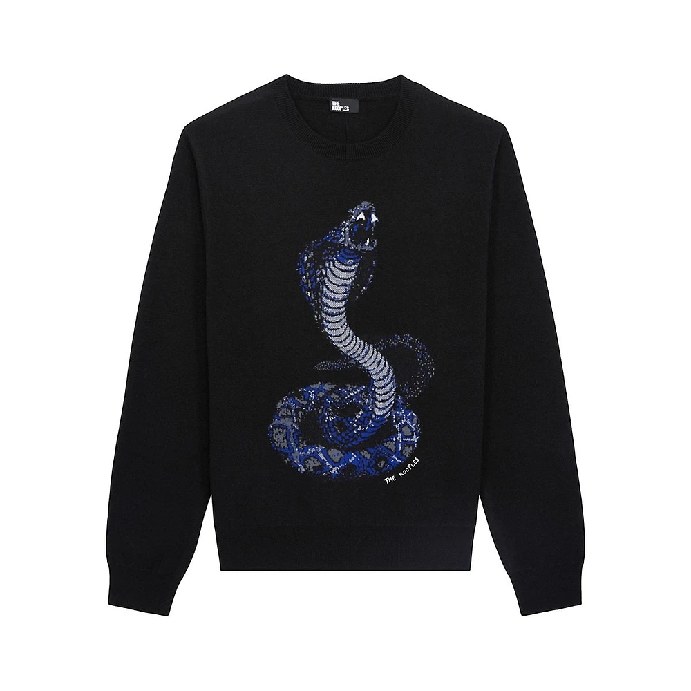 Wool-Blend Cobra Jacquard Sweater