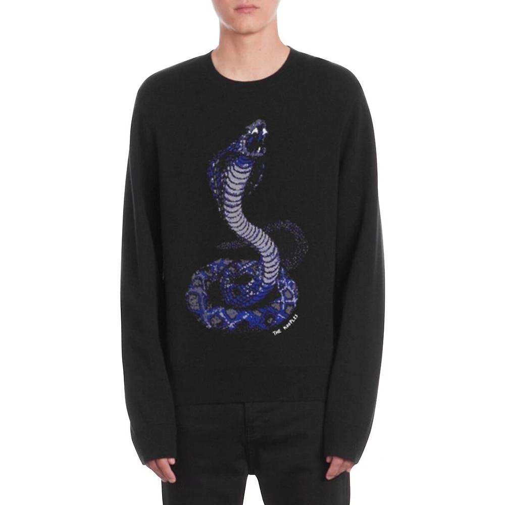 Wool-Blend Cobra Jacquard Sweater