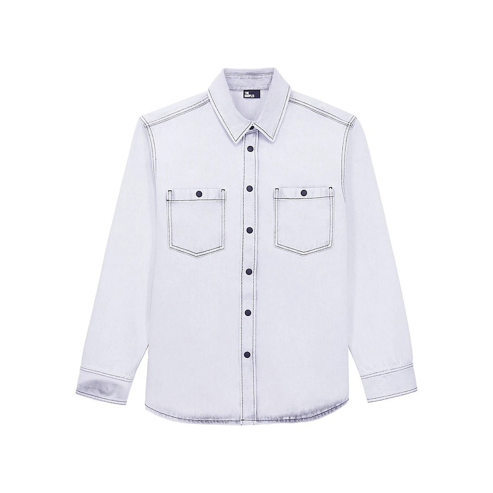 White Bleached Denim Shirt