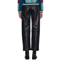 Faux Leather Pull-On Trousers