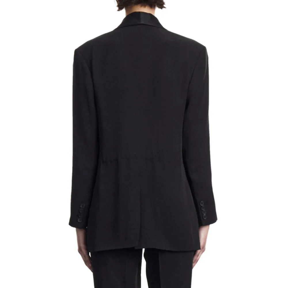 Shawl-Collar Crepe Suit Jacket