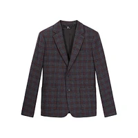 Check Wool & Cashmere-Blend Jacket