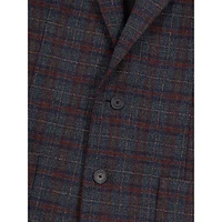 Check Wool & Cashmere-Blend Jacket