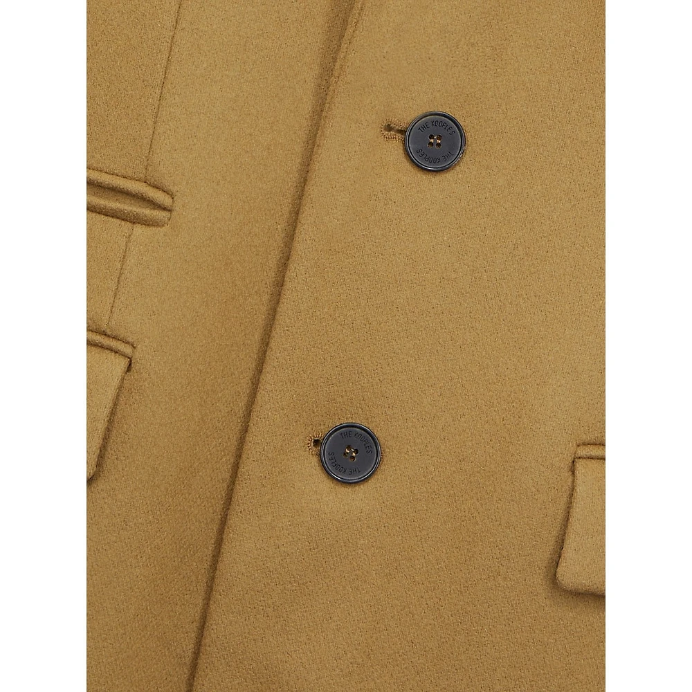 Collared Wool-Blend Long Coat