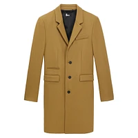 Collared Wool-Blend Long Coat