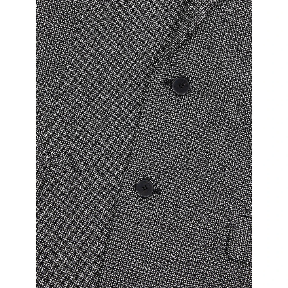 Fitted Micro-Pattern Wool Suit Jacket