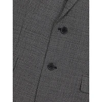 Fitted Micro-Pattern Wool Suit Jacket