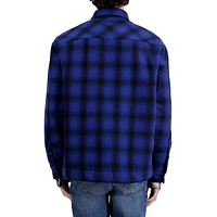 Wool-Blend Check Shacket