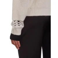 Wool-Blend Pointelle-Knit Cardigan