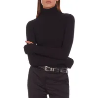 Fine Ribbed-Knit Turtleneck Sweater