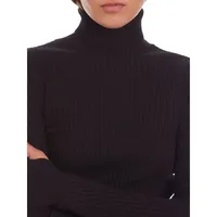 Fine Ribbed-Knit Turtleneck Sweater