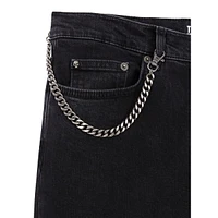 Straight-Leg Jeans With Chain