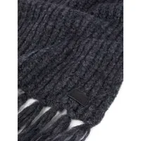 Ribbed & Fringed Wool-Blend Scarf