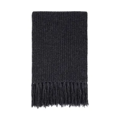 Ribbed & Fringed Wool-Blend Scarf