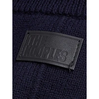 Wool Quarter-Zip Leather-Piped Sweater