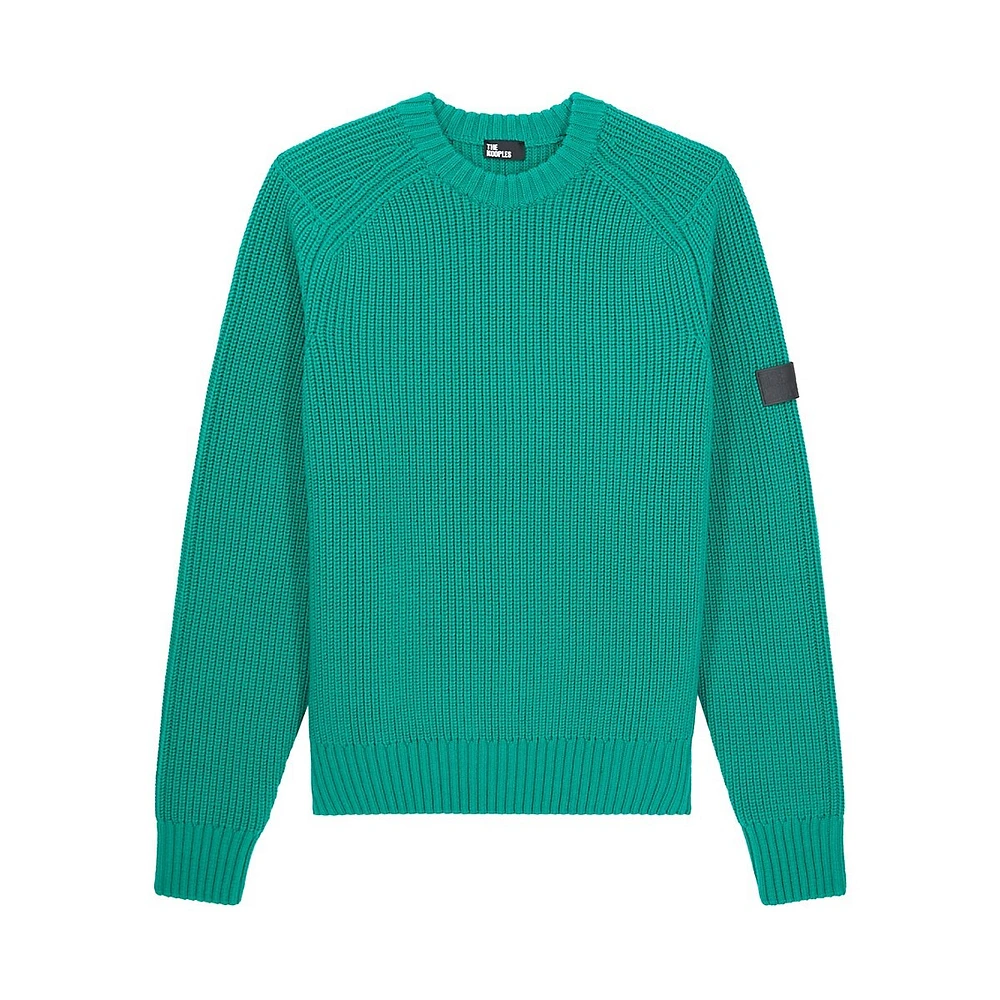 Wool Ribbed-Knit Crewneck Sweater