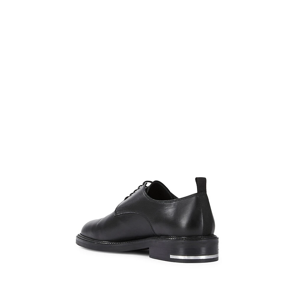 Leather & Metallic Heel Insert Derby Shoes