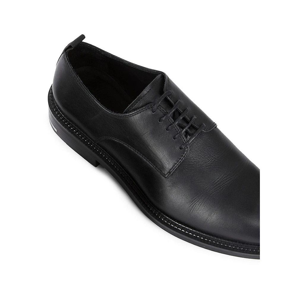 Leather & Metallic Heel Insert Derby Shoes