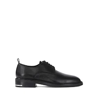 Leather & Metallic Heel Insert Derby Shoes