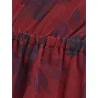 Silk Floral-Print Fit-&-Flare Dress