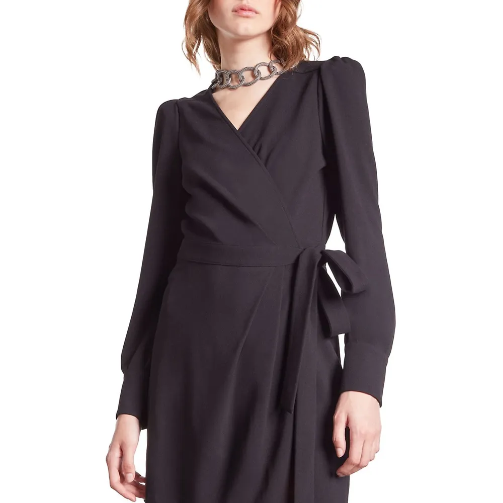 Mini Crepe Wrap Dress