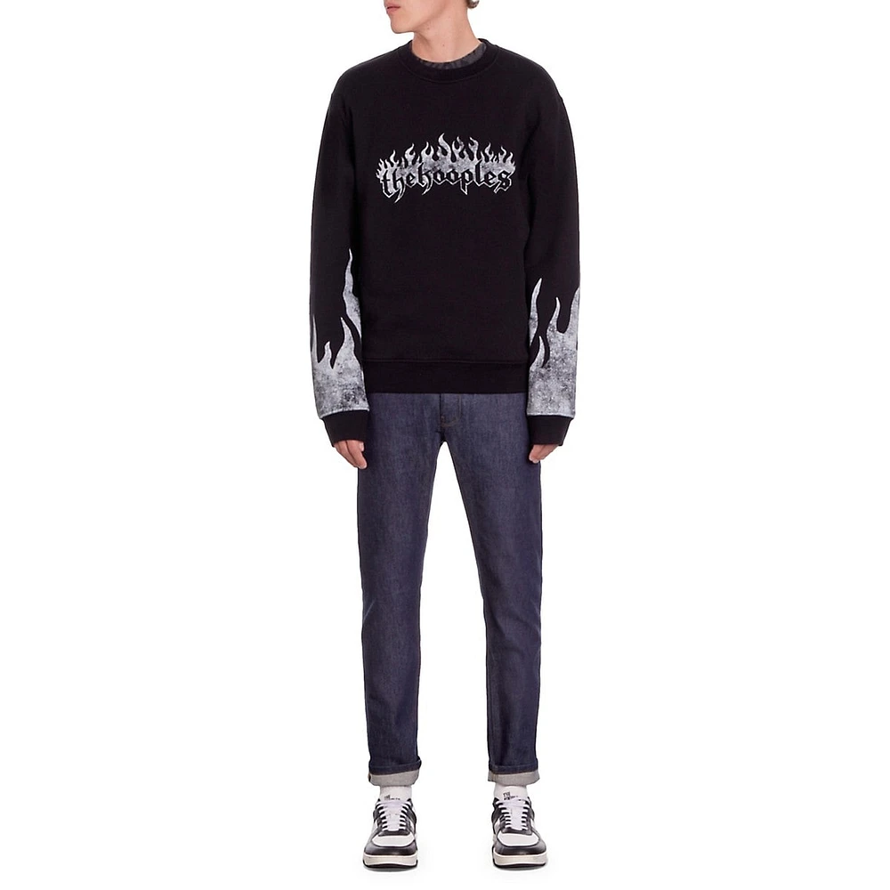 Kooples On Fire Serigraphy Sweatshirt