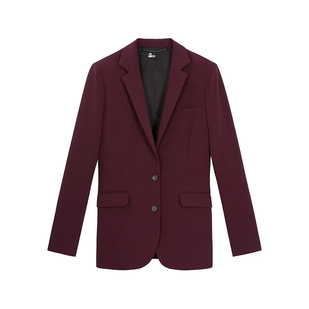 Straight-Fit Crepe Suit Jacket