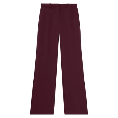 High-Waist Straight-Fit Crepe Suit Trousers