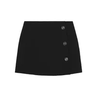 Button-Detailed Crepe Mini Skirt
