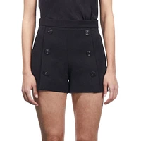 Button-Detailed Crêpe Shorts