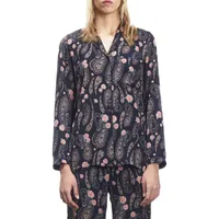 Paisley Floral-Print Notched-Collar Shirt