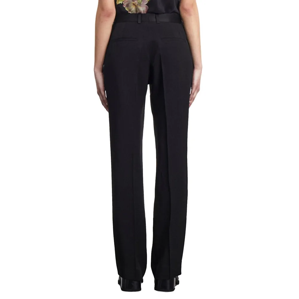 Black Crepe Suit Trousers