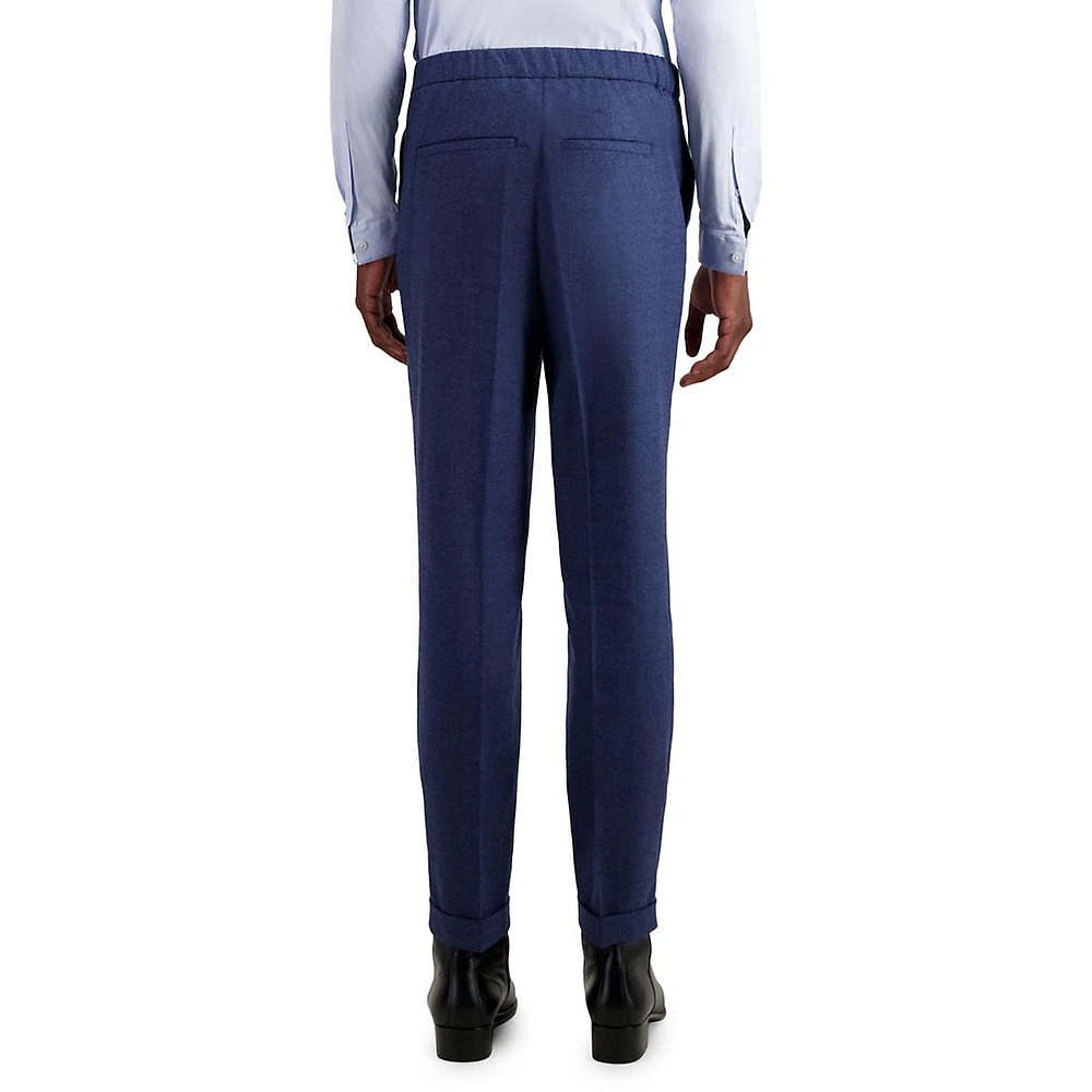 Straight-Fit Wool-Blend Flannel Trousers