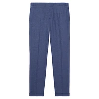 Straight-Fit Wool-Blend Flannel Trousers