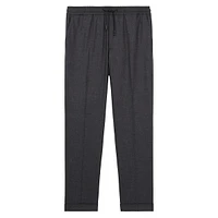 Straight-Fit Stretch-Wool Flannel Drawstring Trousers