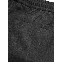 Straight-Fit Stretch-Wool Flannel Drawstring Trousers