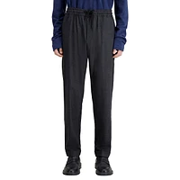 Straight-Fit Stretch-Wool Flannel Drawstring Trousers