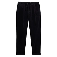 Straight-Fit Drawstring-Waist Corduroy Trousers