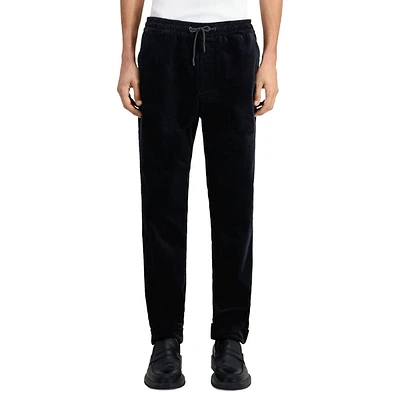 Straight-Fit Drawstring-Waist Corduroy Trousers