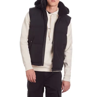 Removable-Hood Down-Fill Puffer Vest