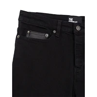 Slim-Fit Jeans With Leather Pocket